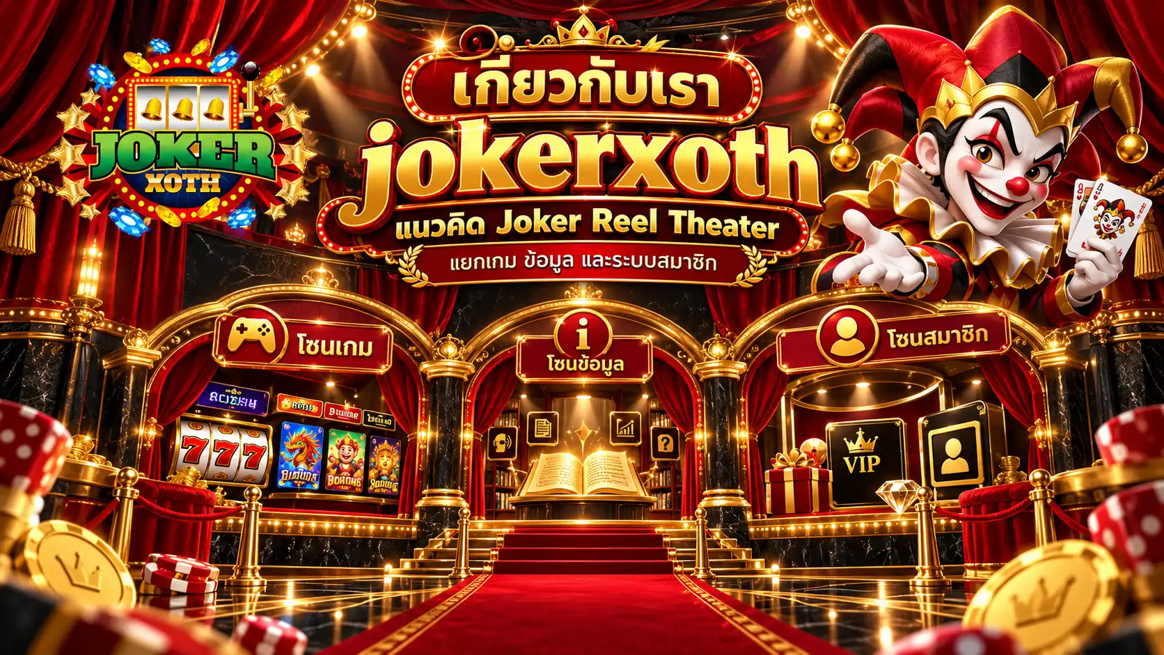 เกี่ยวกับเรา jokerxoth แนวคิด Joker Reel Theater แยกเกม ข้อมูล และระบบสมาชิก